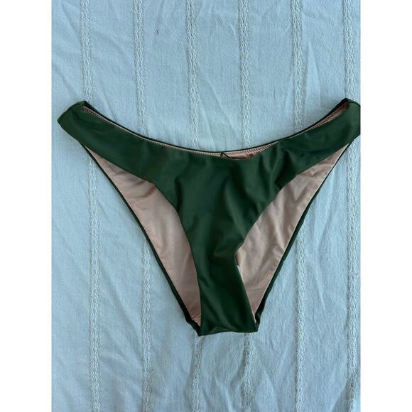 NWT J.Crew Curved-Waist Cheeky Bikini Bottom, Green, Sz S - Picture 1 of 5